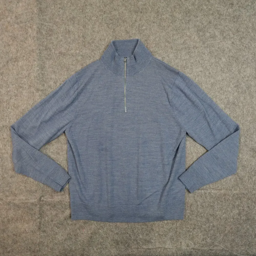 J.Crew Sweater Mens‎ Large Merino Wool Blend Half Zip Jumper Pullover Sweatshirt